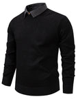 Helvano | Herren Strickpullover mit Kontrastkragen