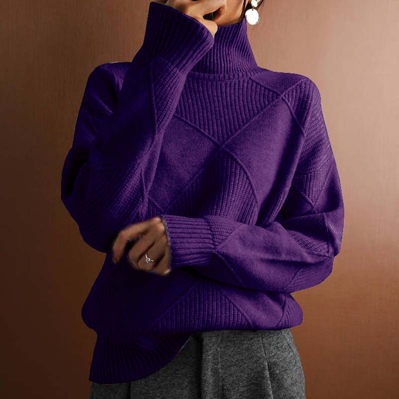Helvano | Damen Strickpullover mit Stehkragen
