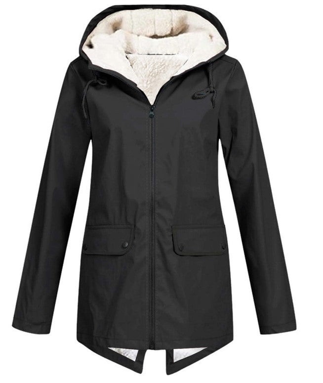 Helvano | Gefütterte Regenjacke mit Kapuze für Damen
