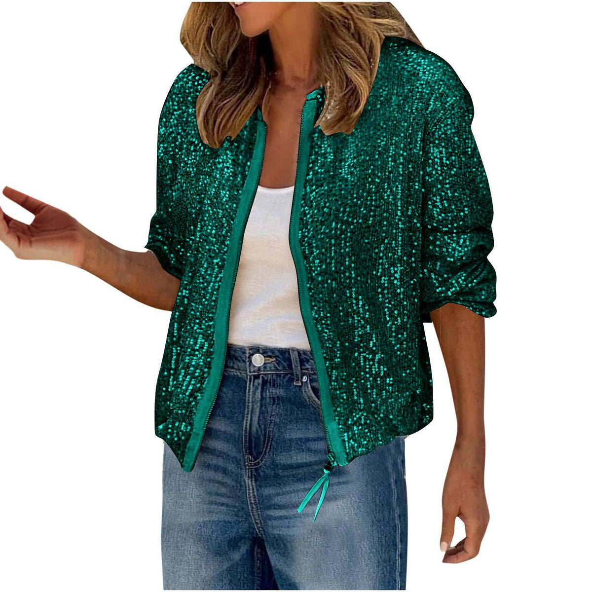 Helvano | Glitzernde Bomberjacke für Damen