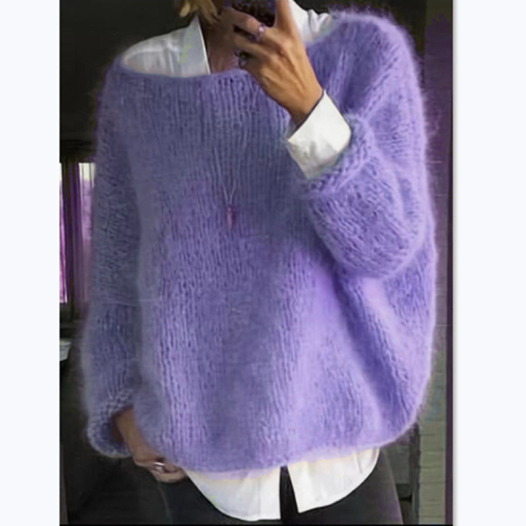 Helvano | Oversized Pullover mit U-Boot-Ausschnitt für Damen