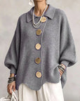 Helvano | Oversized Strickjacke mit Knöpfen für Damen