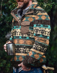 Helvano | Herren Fleece-Pullover mit Stehkragen und Karomuster