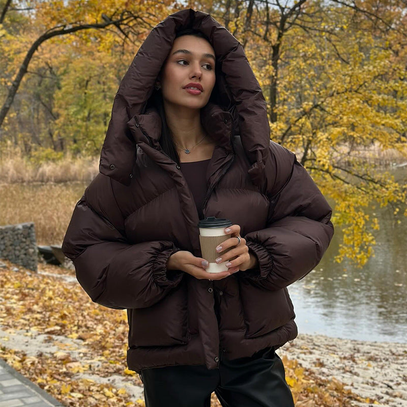 Helvano | Gesteppte Winterjacke mit Kapuze für Damen in Dunkelbraun