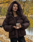 Helvano | Gesteppte Winterjacke mit Kapuze für Damen in Dunkelbraun