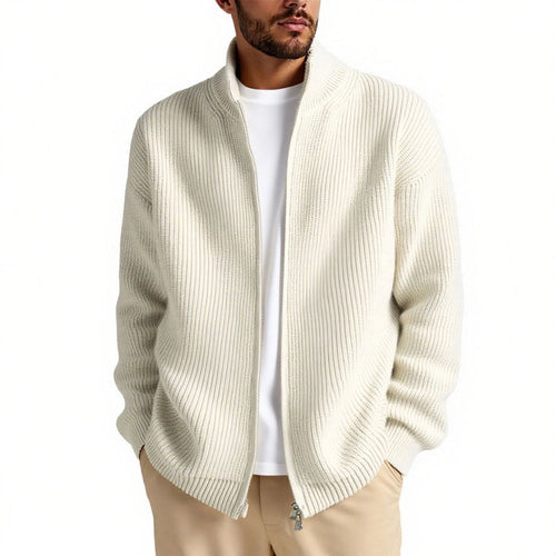 Helvano | Strickjacke mit Stehkragen und Reissverschluss für Herren