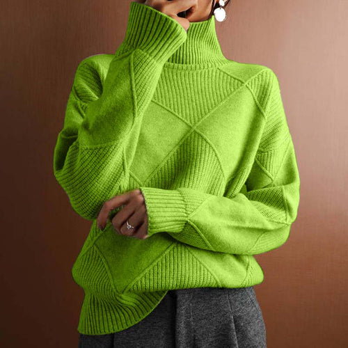 Helvano | Damen Strickpullover mit Stehkragen