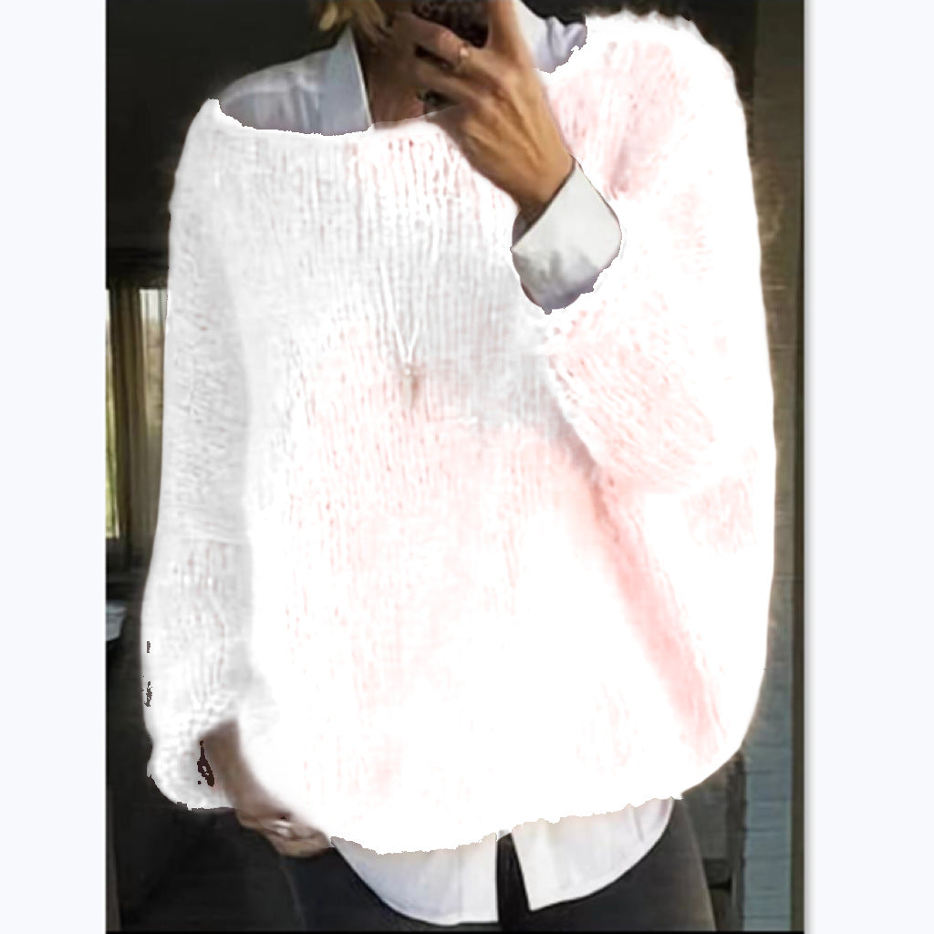 Helvano | Oversized Pullover mit U-Boot-Ausschnitt für Damen