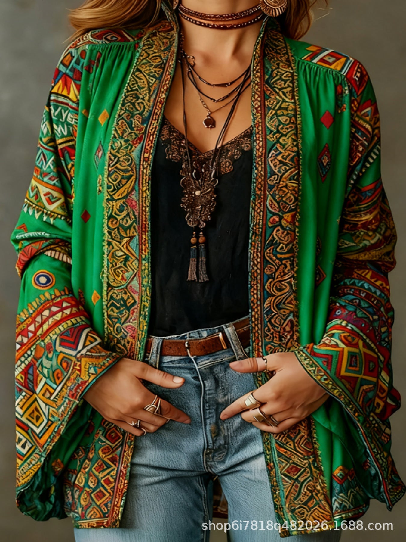 Helvano | Boho-Samtjacke für Damen