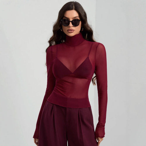 Helvano | Transparente Rollkragen-Bluse für Damen