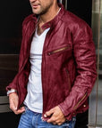Helvano | Bikerjacke für Herren mit asymmetrischem Reissverschluss