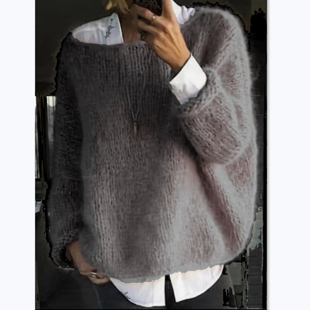 Helvano | Oversized Pullover mit U-Boot-Ausschnitt für Damen