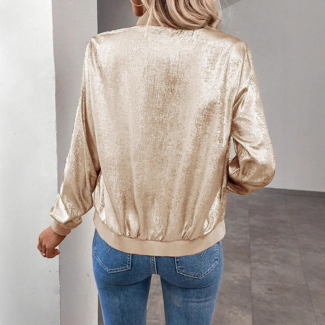 Helvano | Glänzende Bomberjacke für Damen