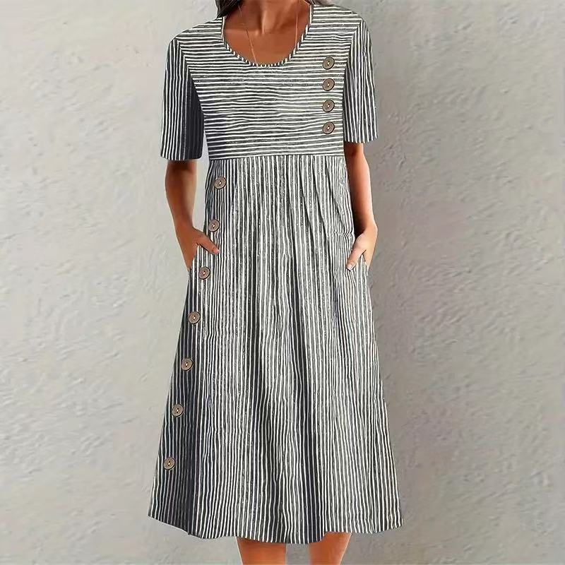 Helvano | Gestreiftes Midikleid für Damen