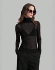 Helvano | Transparente Rollkragen-Bluse für Damen