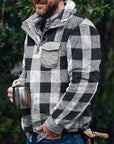 Helvano | Herren Fleece-Pullover mit Stehkragen und Karomuster