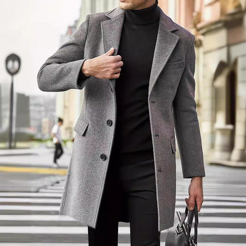 Helvano | Eleganter Wintermantel mit Revers für Herren