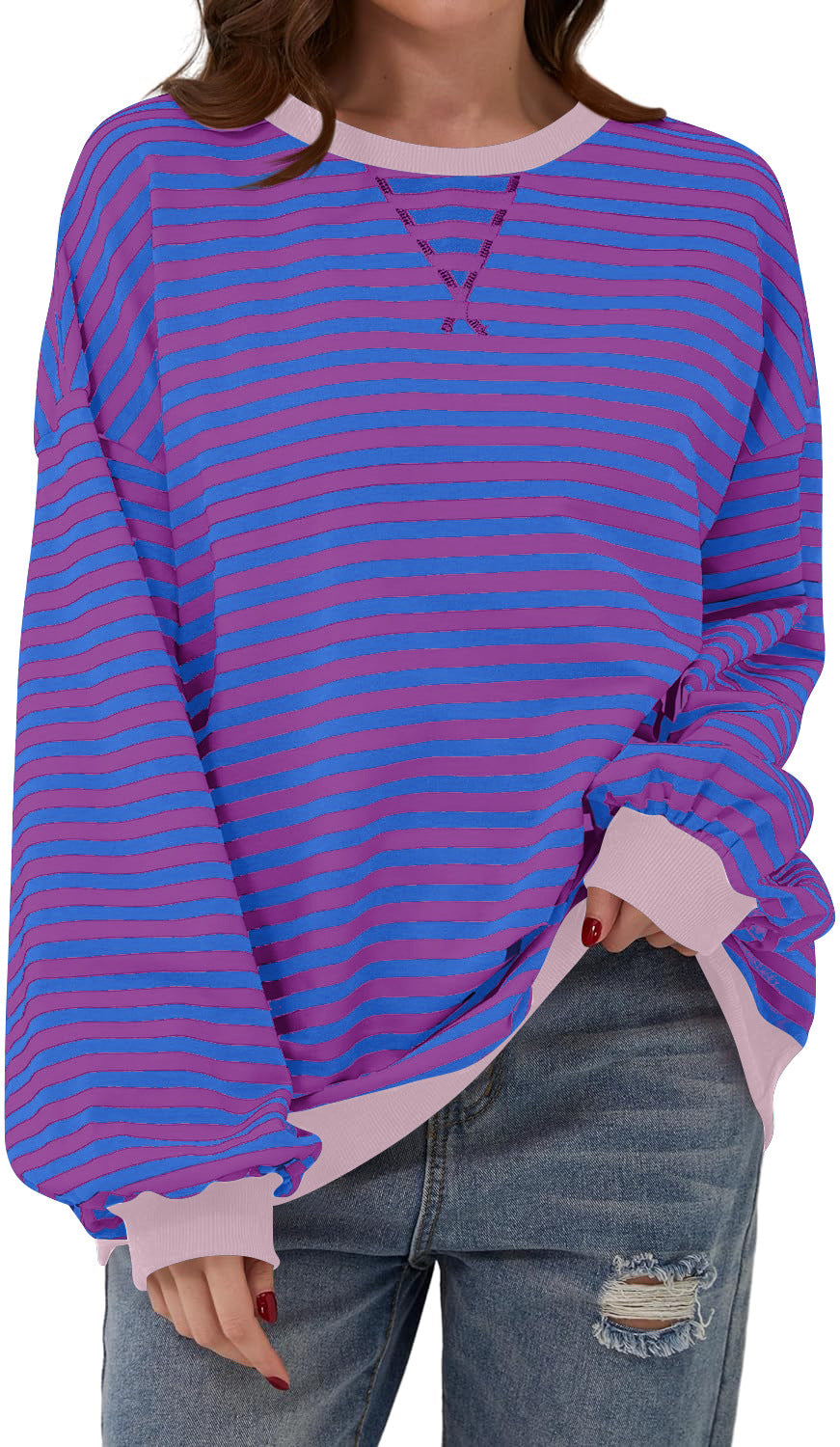Helvano | Sweatshirt für Damen mit bunten Streifen