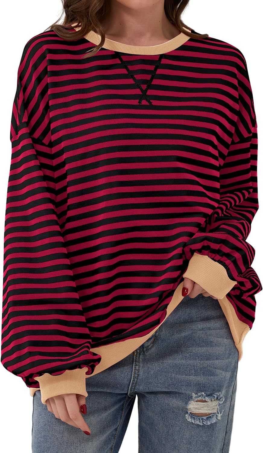 Helvano | Sweatshirt für Damen mit bunten Streifen