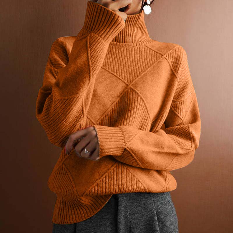 Helvano | Damen Strickpullover mit Stehkragen