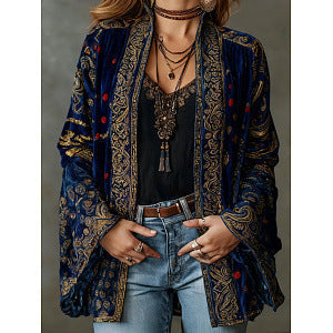 Helvano | Boho-Samtjacke für Damen