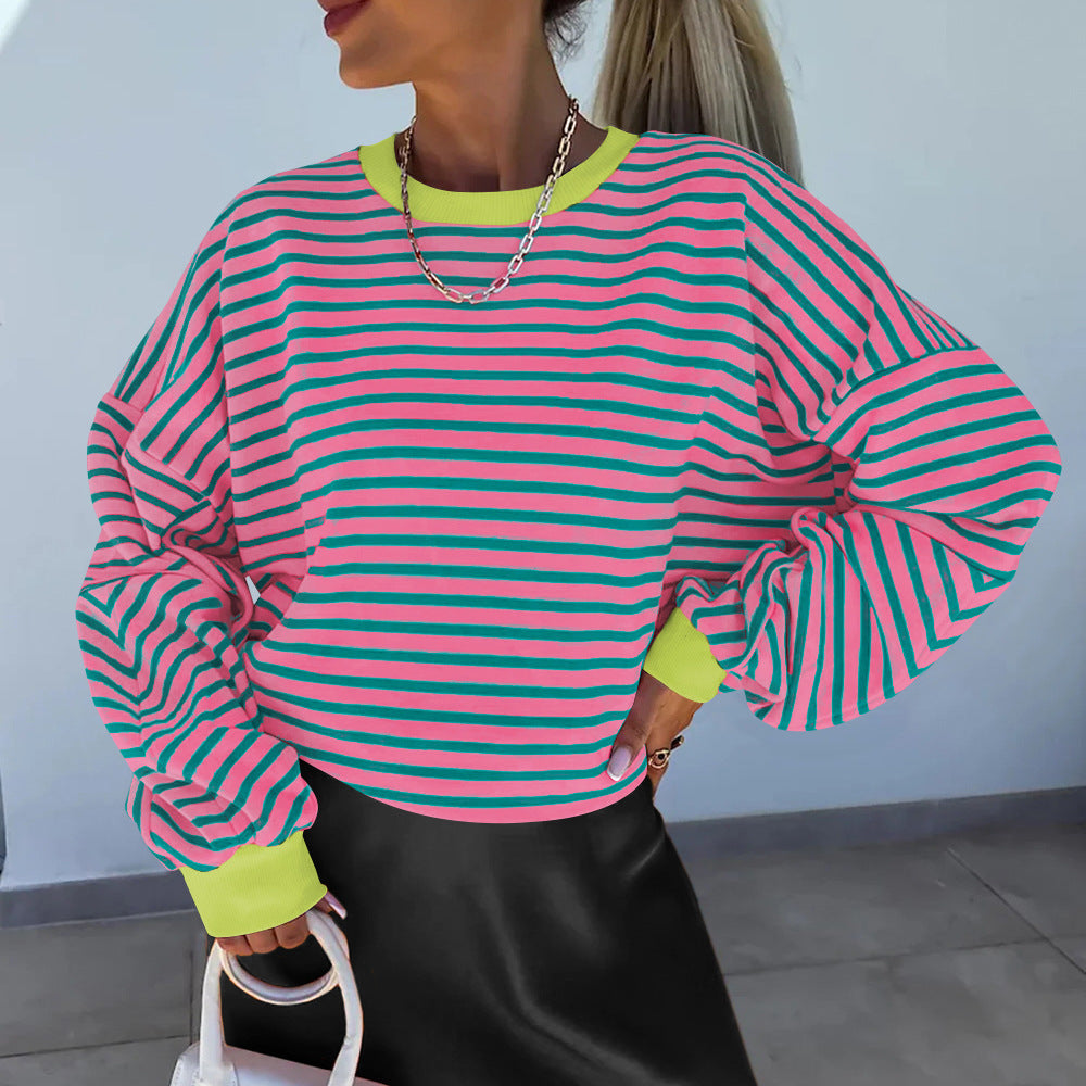 Helvano | Gestreiftes Boxy-Sweatshirt für Damen