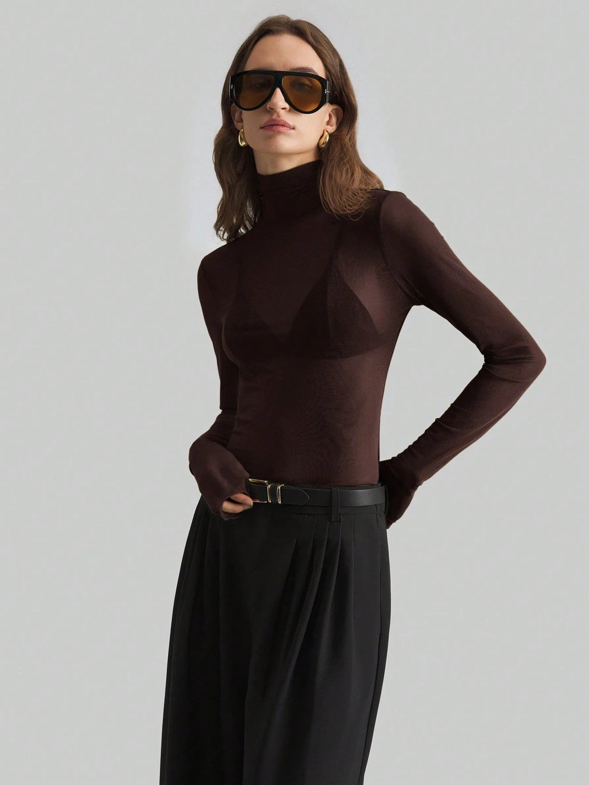 Helvano | Transparente Rollkragen-Bluse für Damen