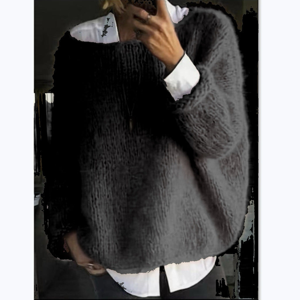 Helvano | Oversized Pullover mit U-Boot-Ausschnitt für Damen