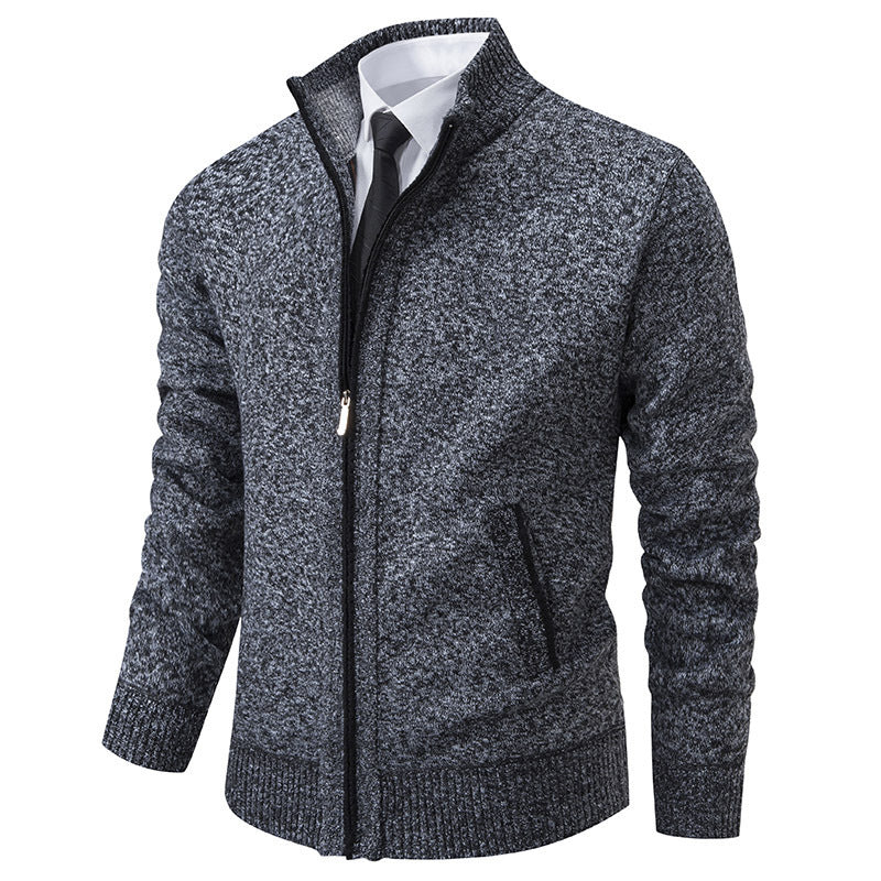 Helvano | Strickjacke mit Stehkragen und Reissverschluss für Herren