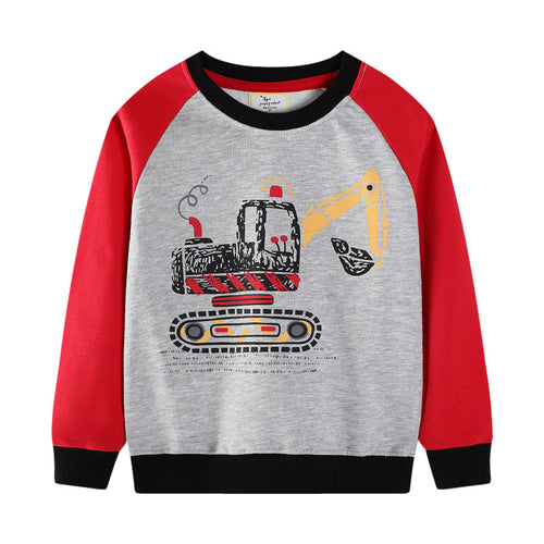 Helvano | Sweatshirt mit Bagger-Motiv für Jungen in Grün
