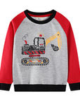 Helvano | Sweatshirt mit Bagger-Motiv für Jungen in Grün