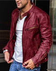 Helvano | Bikerjacke für Herren mit asymmetrischem Reissverschluss