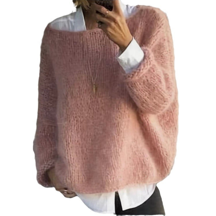 Helvano | Oversized Pullover mit U-Boot-Ausschnitt für Damen