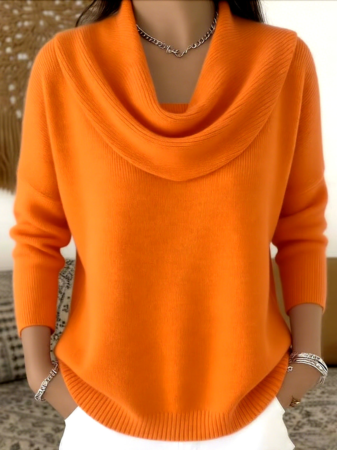 Helvano | Damenpullover mit gracilem Kragen