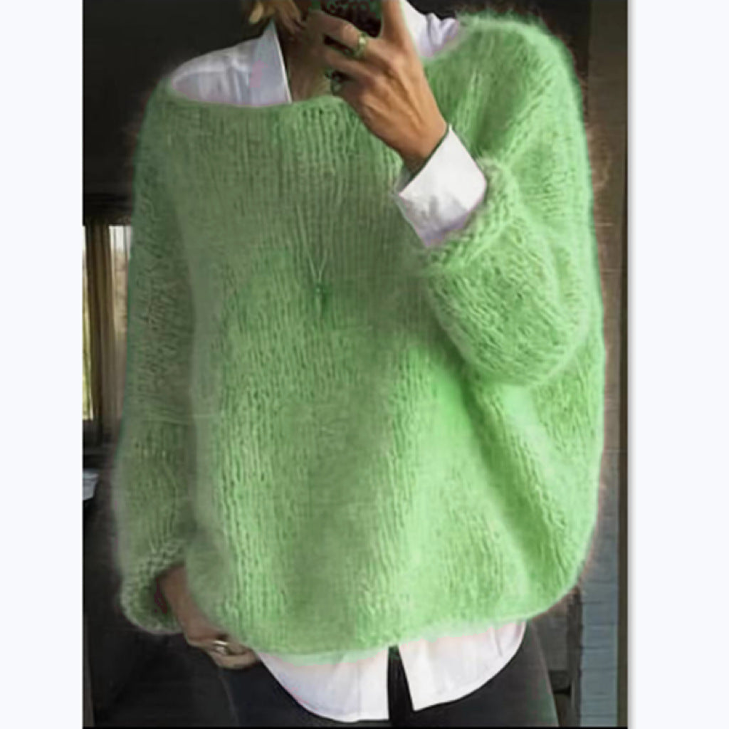 Helvano | Oversized Pullover mit U-Boot-Ausschnitt für Damen