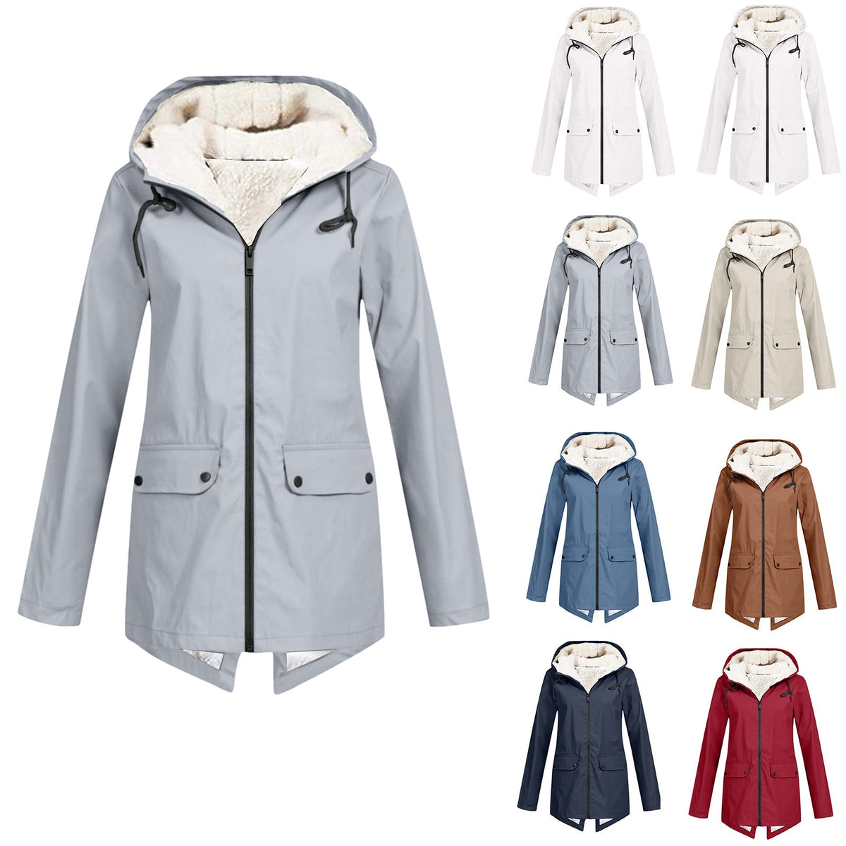 Helvano | Gefütterte Regenjacke mit Kapuze für Damen