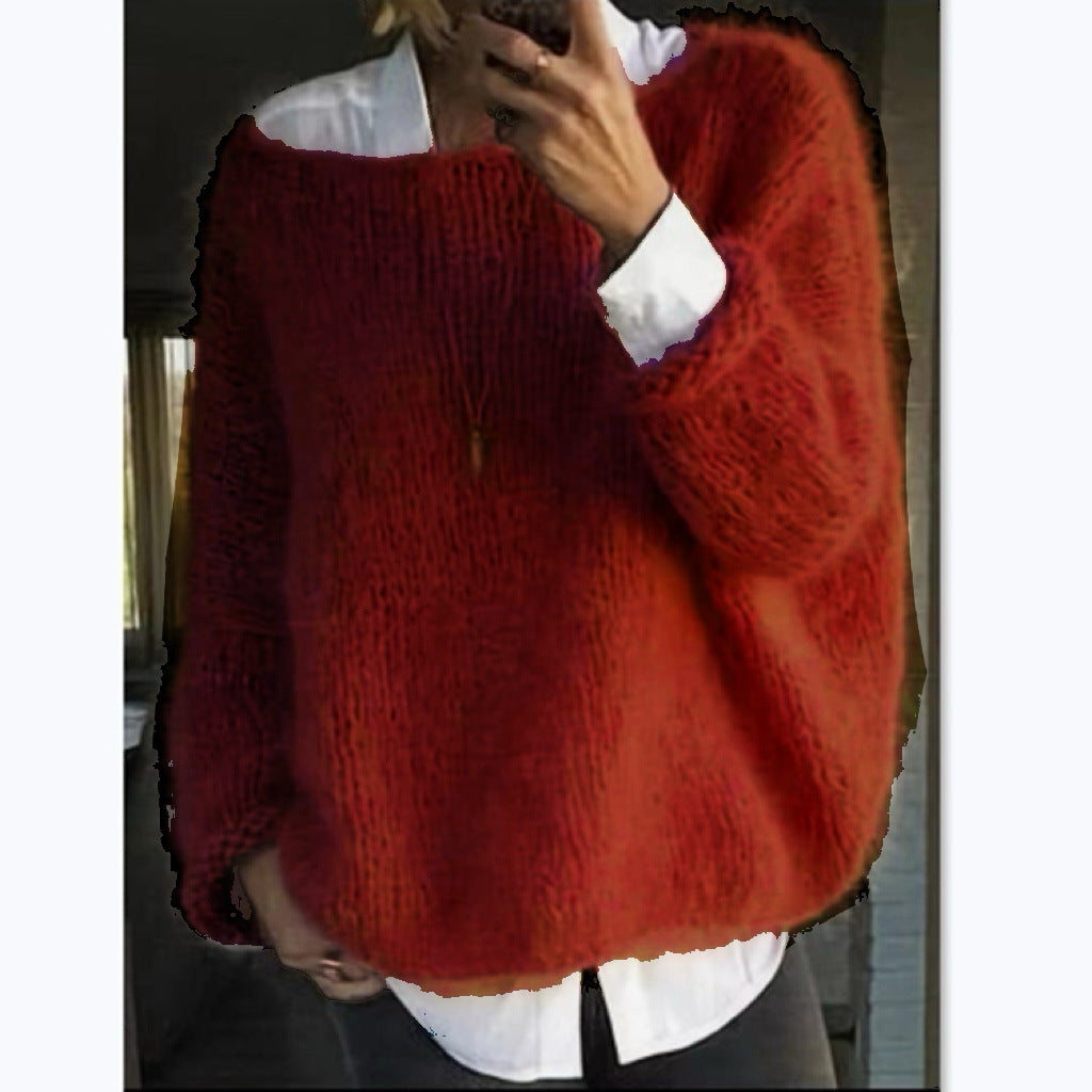 Helvano | Oversized Pullover mit U-Boot-Ausschnitt für Damen