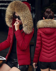 Helvano | Damen Winterjacke mit Kunstfellkragen