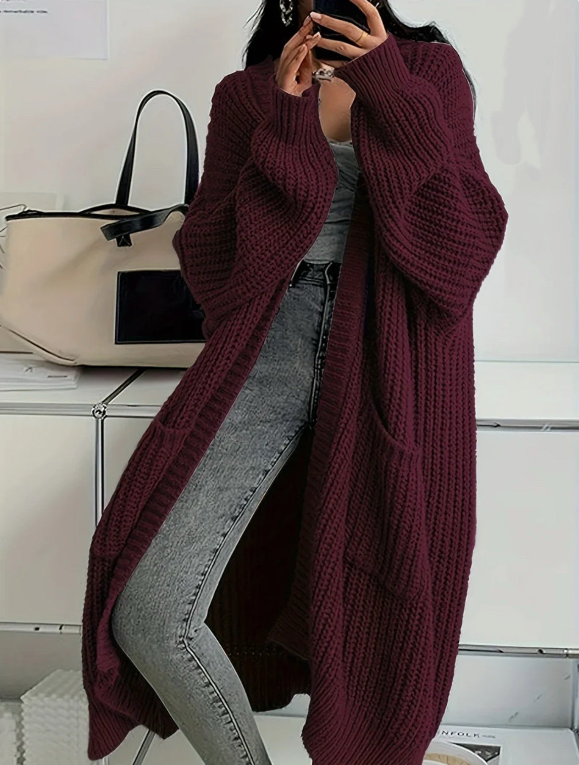Helvano | Oversized Strickmantel für Damen