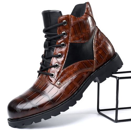 Helvano | Herren Stiefel in Krokoprägung