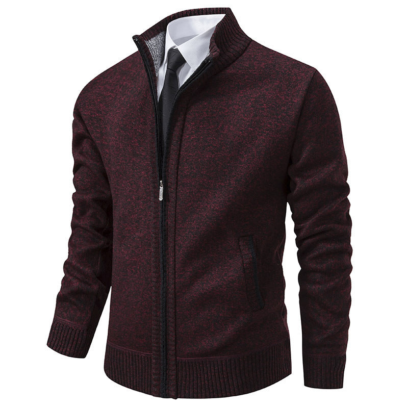 Helvano | Strickjacke mit Stehkragen und Reissverschluss für Herren