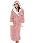 Helvano | Kuscheliger Fleece-Bademantel mit Kapuze für Damen