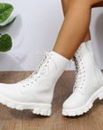 Helvano | Damen Schnürboots mit Plateau und Reissverschluss