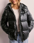 Helvano | Damen Steppjacke mit verstellbarer Kapuze