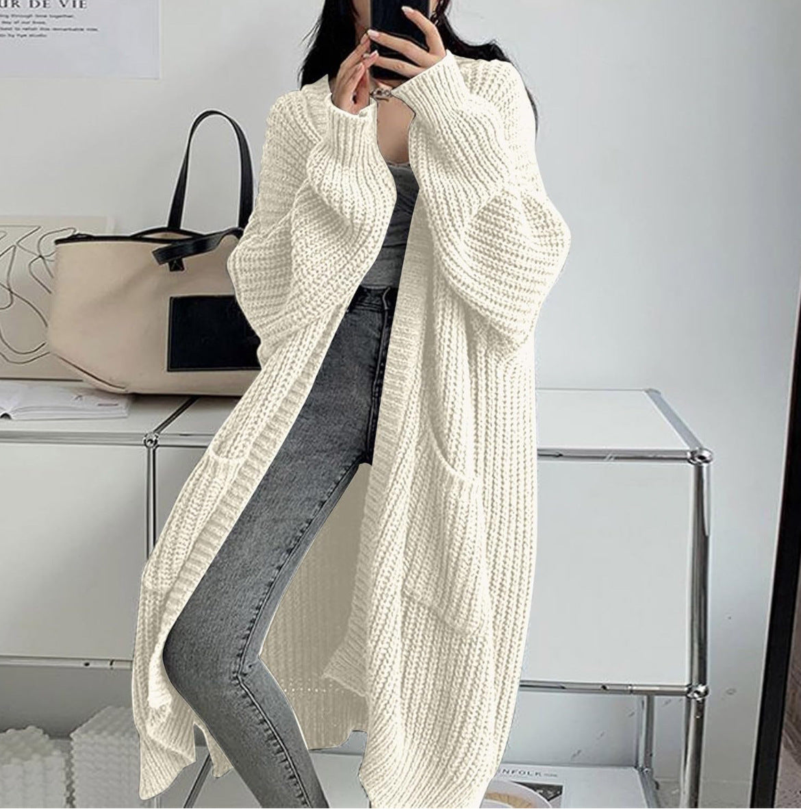 Helvano | Oversized Strickmantel für Damen