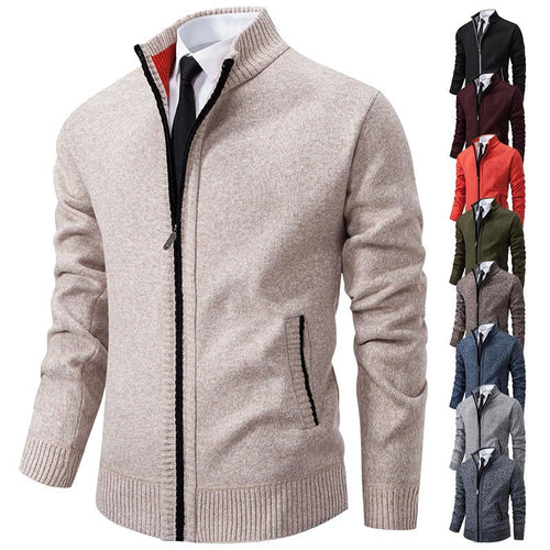 Helvano | Strickjacke mit Stehkragen und Reissverschluss für Herren