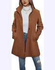 Helvano | Eleganter Wollmantel mit Stehkragen für Damen