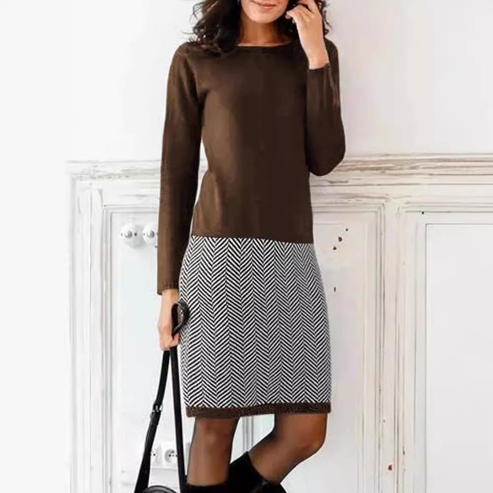 Helvano | Damen Strickkleid mit Chevron-Muster
