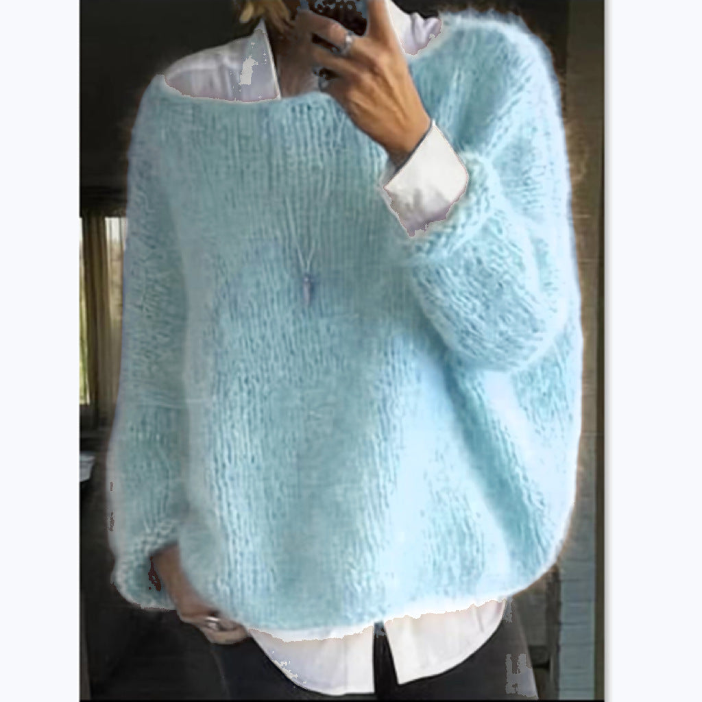 Helvano | Oversized Pullover mit U-Boot-Ausschnitt für Damen
