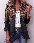 Helvano | Damen Jacke mit Rüschen und Leopardenmuster